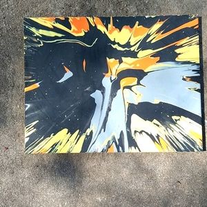 Spin art painting, wall decor, art. SCRATCHES